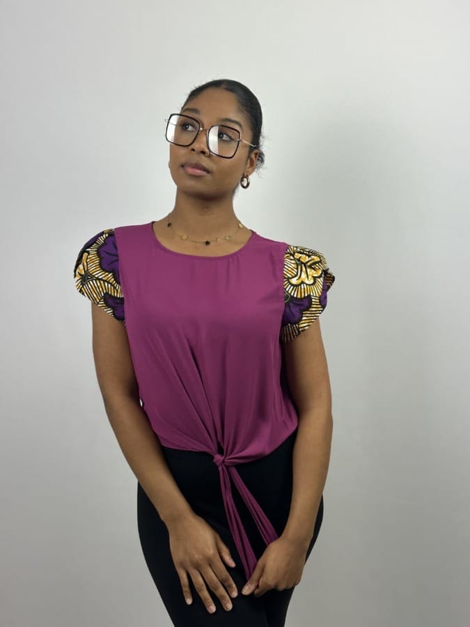 Mode africaine femme 2025 chemisier en wax - Afrhika store boutique à toulouse