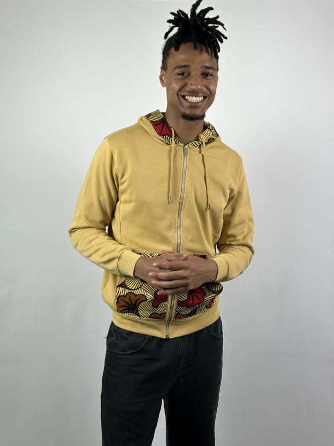 Mode africaine homme femme 2025 sweat à capuche hoodie en wax - Afrhika store boutique à toulouse
